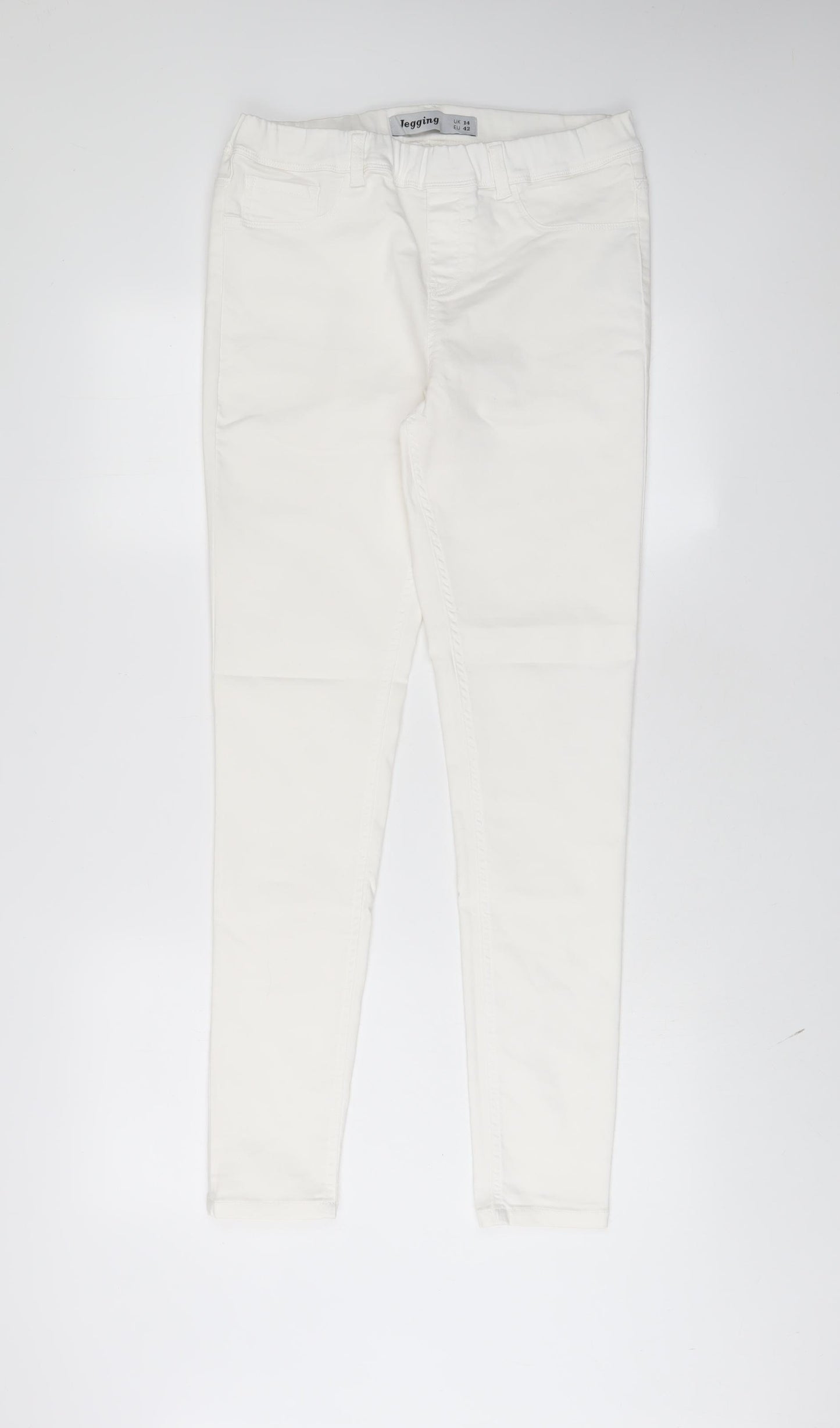 New Look Womens White Cotton Jegging Jeans Size 14 L30 in Regular