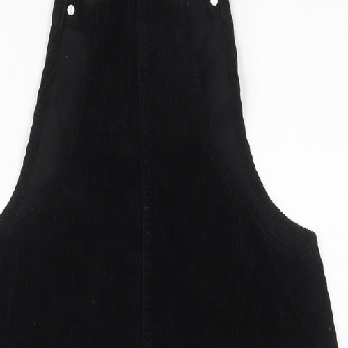 Denim & Co. Womens Blue Cotton Pinafore/Dungaree Dress Size 12 Square Neck Button