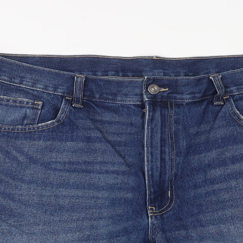 George Mens Blue Cotton Bermuda Shorts Size 38 in L12 in Regular Zip