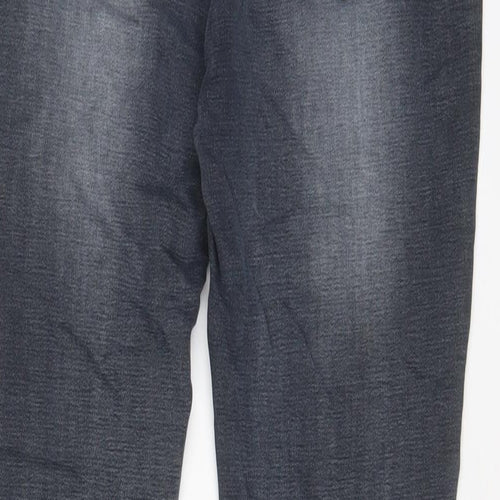 Denim & Co. Womens Grey Cotton Skinny Jeans Size 12 L27 in Regular Zip