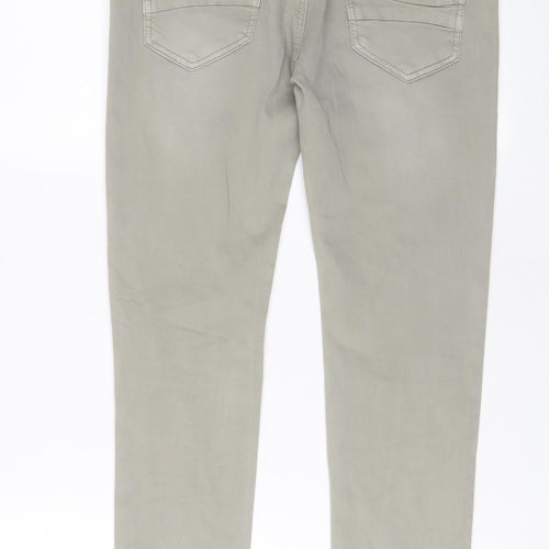 Analucy Womens Green Cotton Skinny Jeans Size 10 L26 in Regular Zip