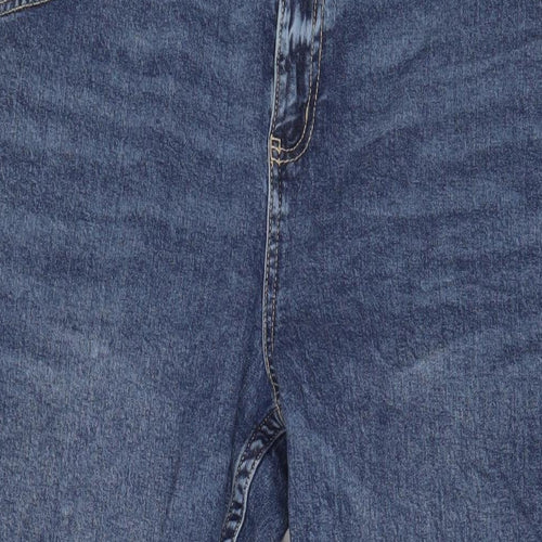 Nutmeg Womens Blue Cotton Boyfriend Jeans Size 22 L31 in Slim Zip