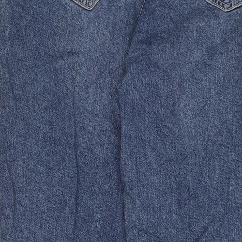 Nutmeg Womens Blue Cotton Boyfriend Jeans Size 22 L31 in Slim Zip