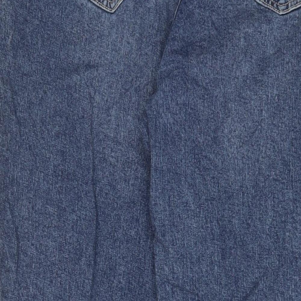 Nutmeg Womens Blue Cotton Boyfriend Jeans Size 22 L31 in Slim Zip
