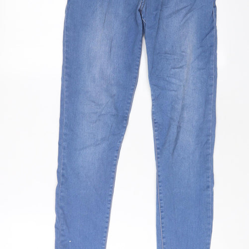 New Look Womens Blue Cotton Skinny Jeans Size 10 L29 in Regular Zip