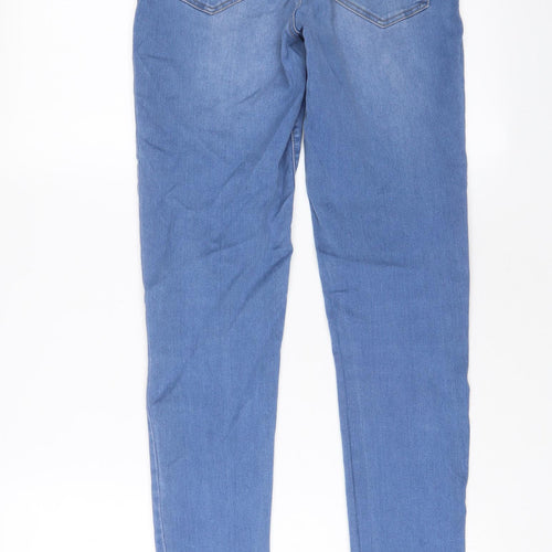 New Look Womens Blue Cotton Skinny Jeans Size 10 L29 in Regular Zip