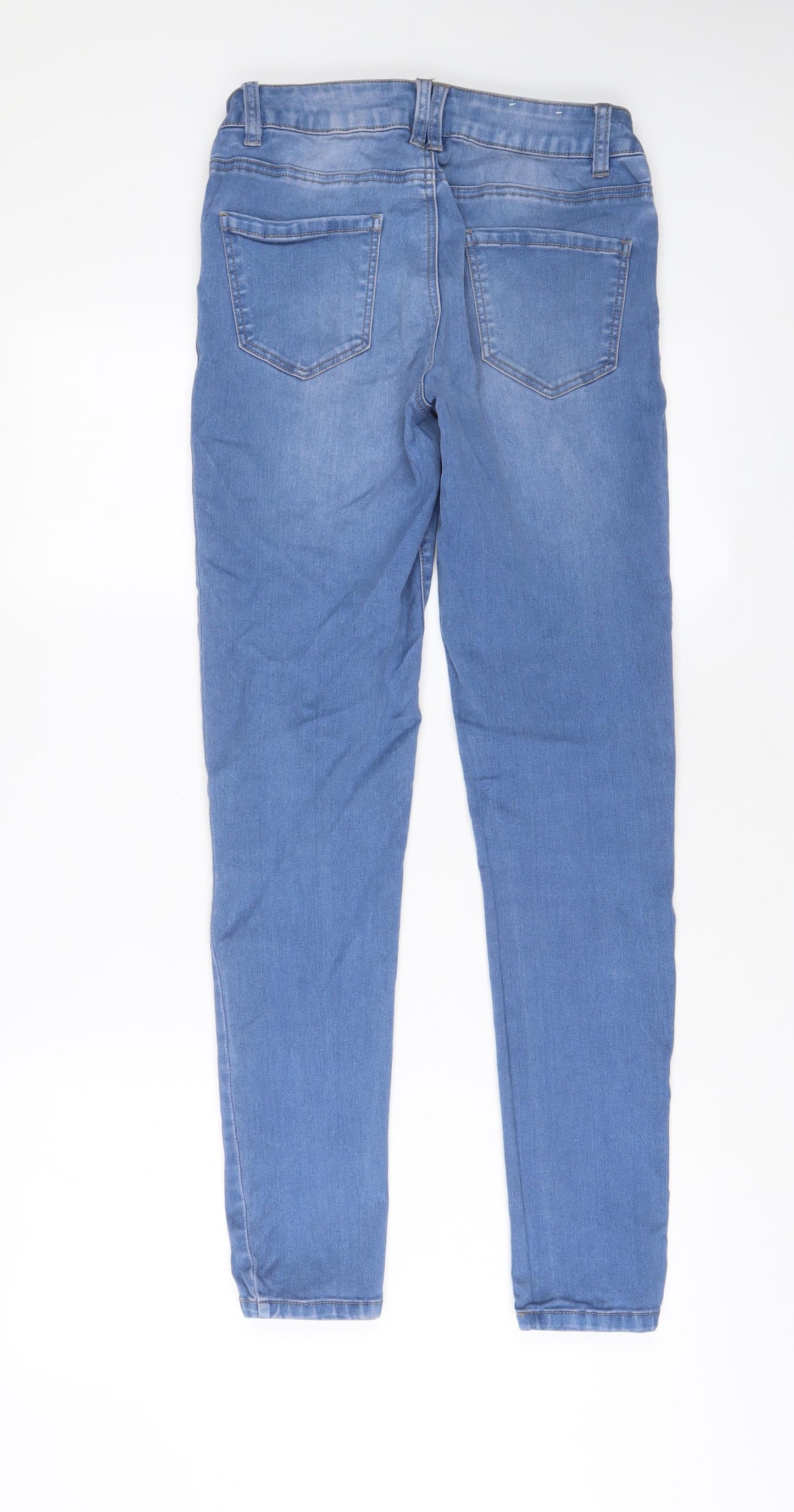 New Look Womens Blue Cotton Skinny Jeans Size 10 L29 in Regular Zip