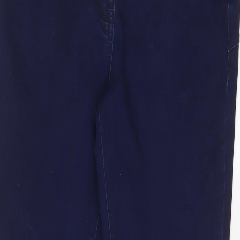 M&Co Womens Blue Cotton Bootcut Jeans Size 12 L29 in Regular Zip