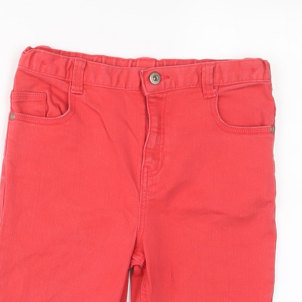 Nutmeg Girls Pink Cotton Bermuda Shorts Size 11-12 Years L10 in Regular Zip - Adjustable waist
