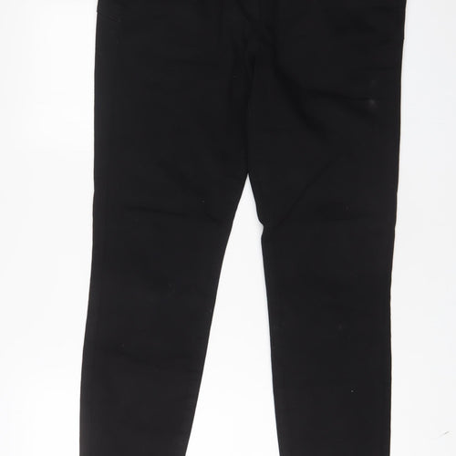 NEXT Womens Black Cotton Skinny Jeans Size 14 L30 in Regular Zip