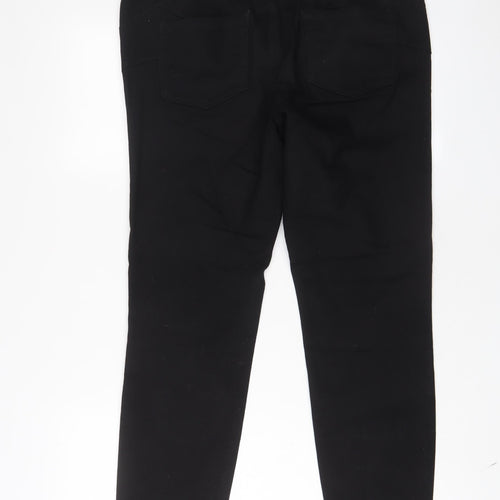 NEXT Womens Black Cotton Skinny Jeans Size 14 L30 in Regular Zip