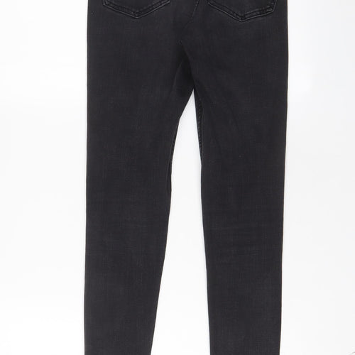 Denim & Co. Womens Grey Cotton Skinny Jeans Size 10 L28 in Regular Zip