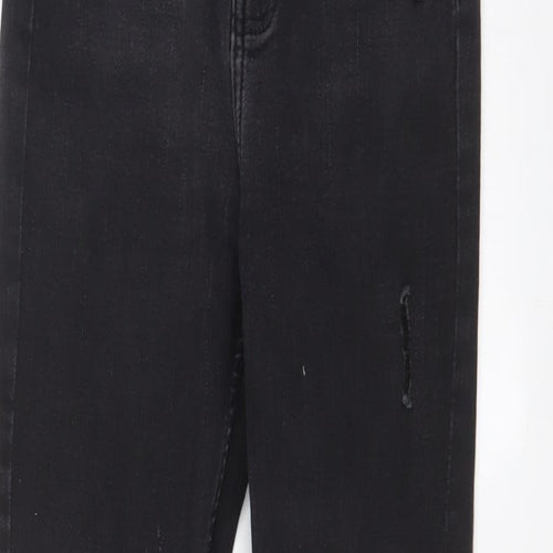 Denim & Co. Womens Grey Cotton Skinny Jeans Size 10 L28 in Regular Zip