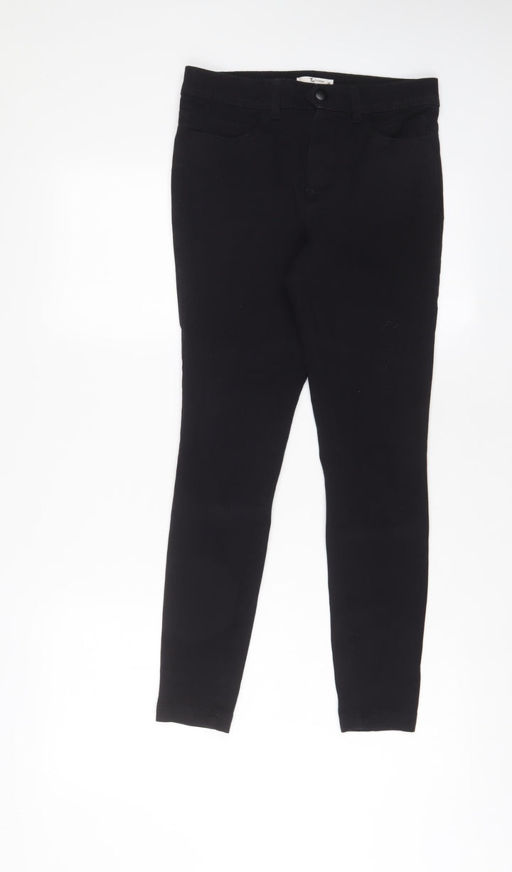 TU Womens Black Cotton Skinny Jeans Size 8 L26 in Regular Zip