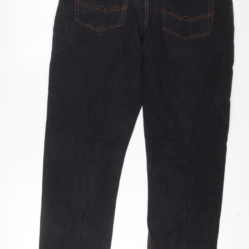 STEALTH Womens Black Cotton Straight Jeans Size 36 in L29 in Regular Zip - Short Leg
