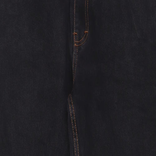 STEALTH Womens Black Cotton Straight Jeans Size 36 in L29 in Regular Zip - Short Leg