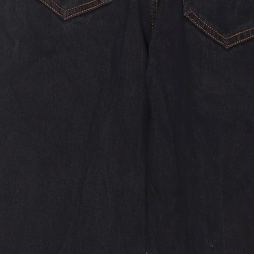 STEALTH Womens Black Cotton Straight Jeans Size 36 in L29 in Regular Zip - Short Leg