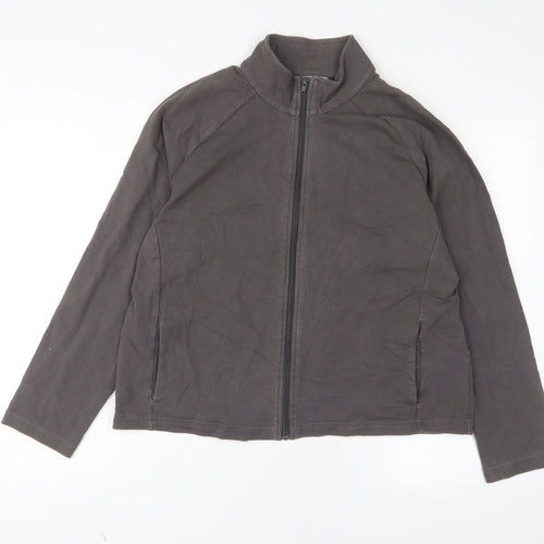 Marks and Spencer Womens Brown Cotton Full Zip Sweatshirt Size 18 Zip