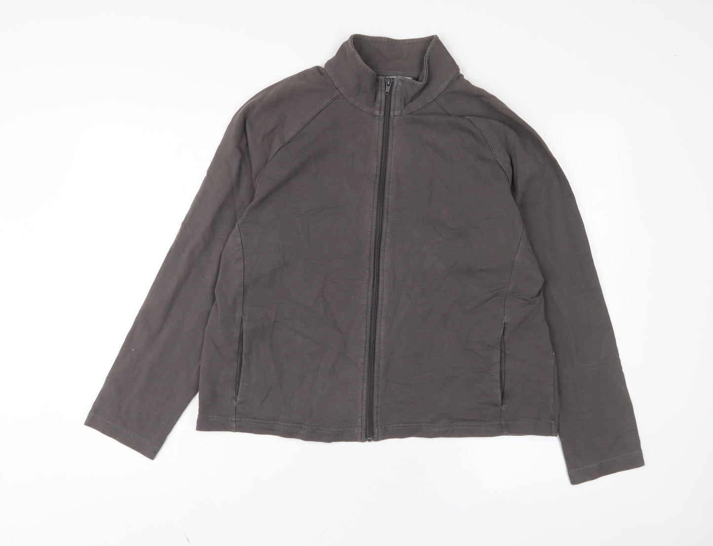 Marks and Spencer Womens Brown Cotton Full Zip Sweatshirt Size 18 Zip