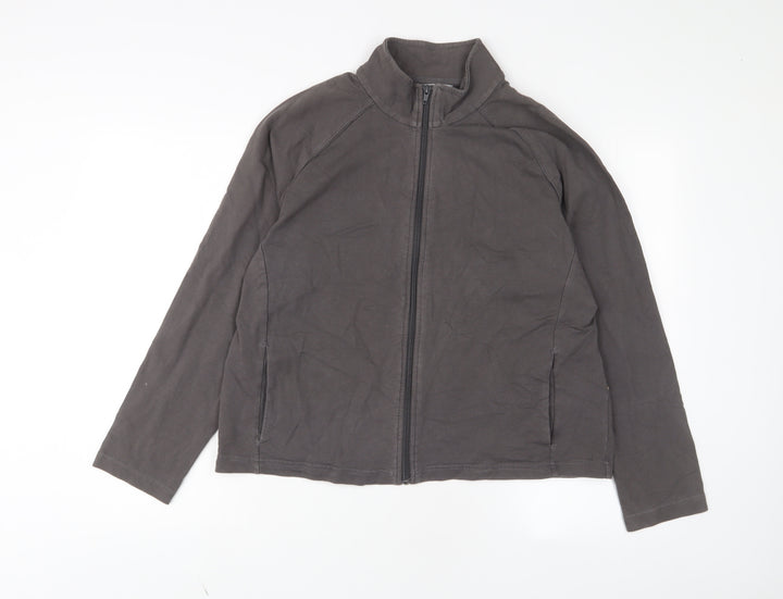 Marks and Spencer Womens Brown Cotton Full Zip Sweatshirt Size 18 Zip