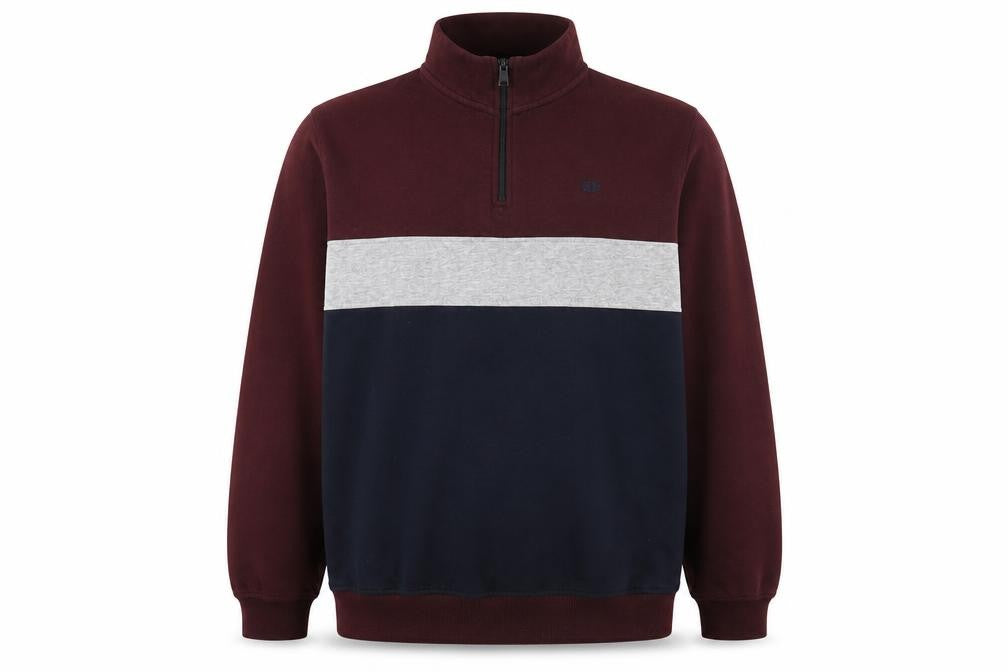 Front view of Burton men’s multicoloured striped cotton pullover sweatshirt, size L