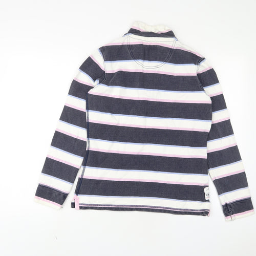 Crew Clothing Womens Multicoloured Striped Cotton Pullover Sweatshirt Size 8 Button - Embroidered