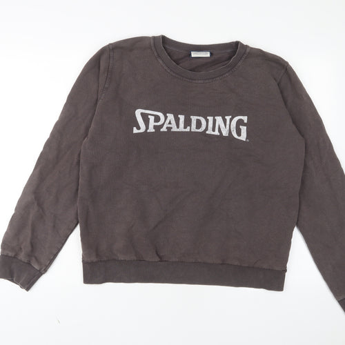 Zara Womens Brown Cotton Pullover Sweatshirt Size L Pullover - Spalding