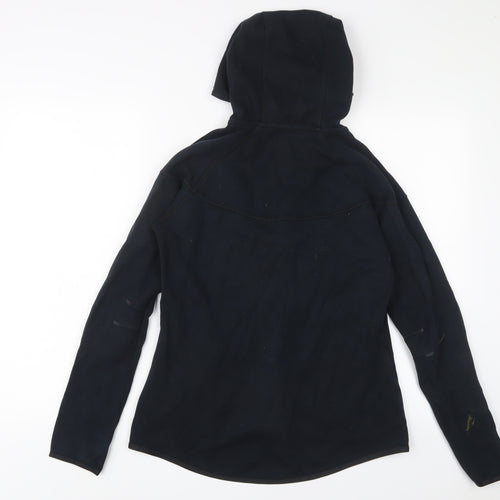 Nike Womens Black Cotton Full Zip Hoodie Size L Zip