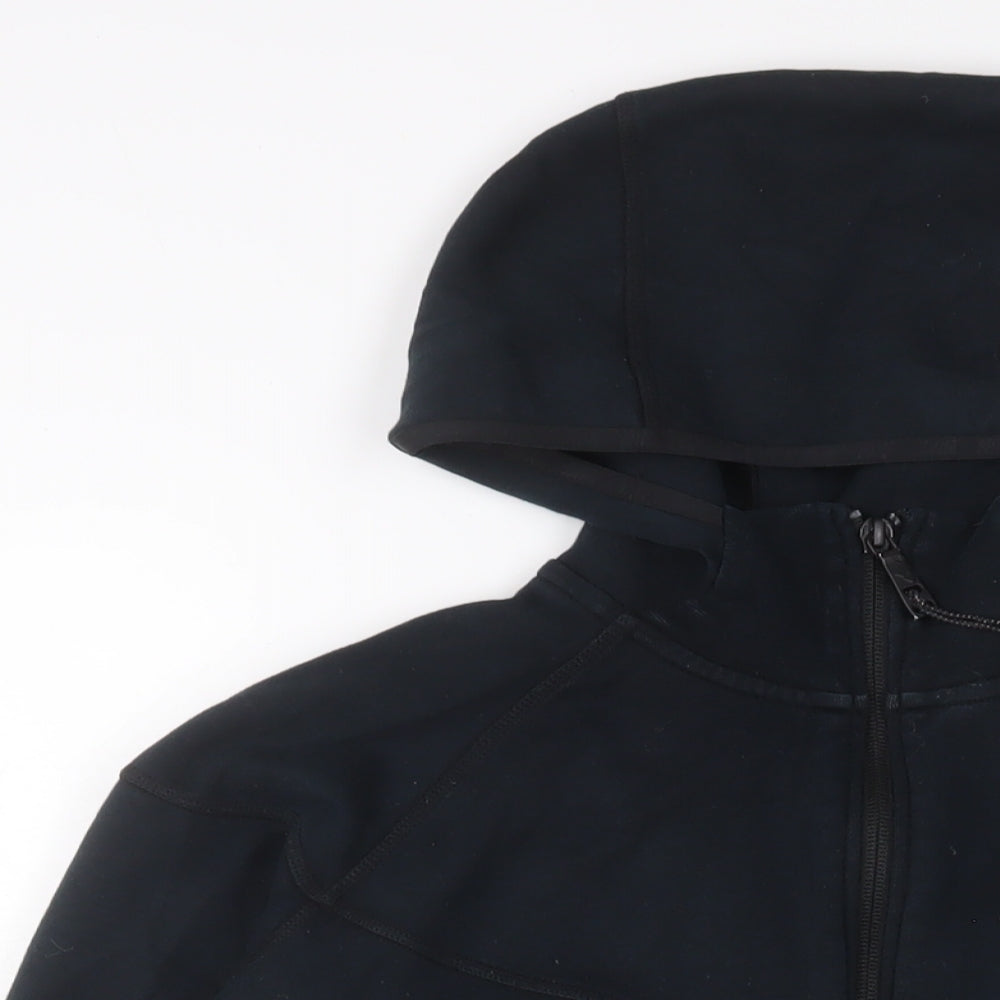 Nike Womens Black Cotton Full Zip Hoodie Size L Zip