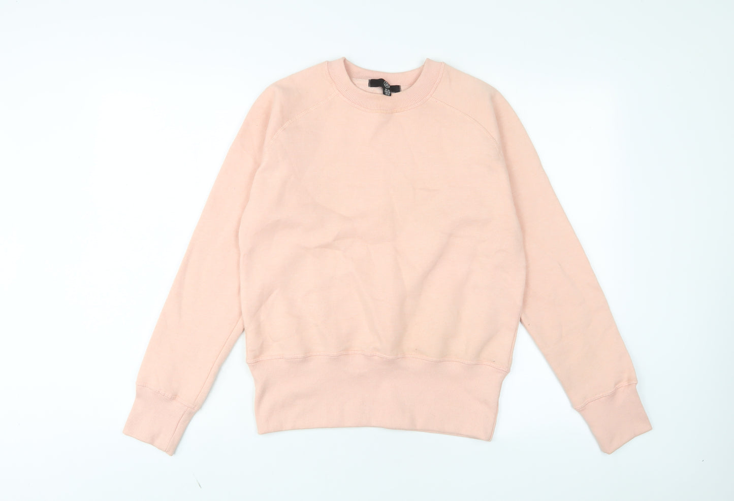 Missguided Womens Pink Cotton Pullover Sweatshirt Size 10 Pullover