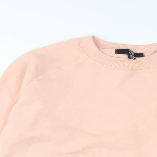 Missguided Womens Pink Cotton Pullover Sweatshirt Size 10 Pullover