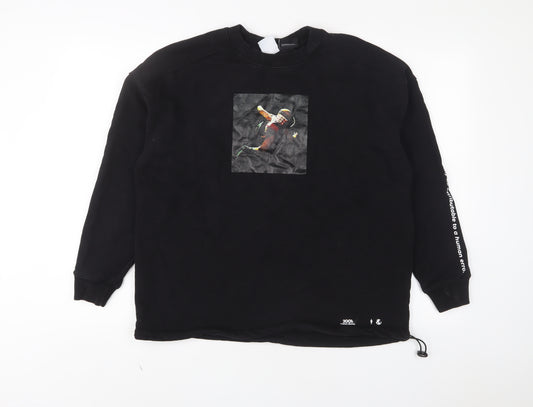 Zara Womens Black Cotton Pullover Sweatshirt Size S Pullover - 2001: a space odyssey