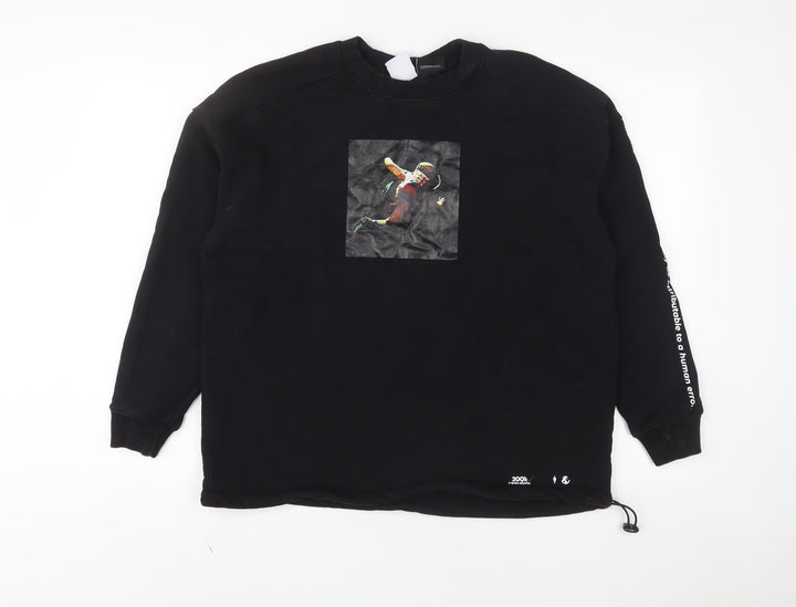 Zara Womens Black Cotton Pullover Sweatshirt Size S Pullover - 2001: a space odyssey