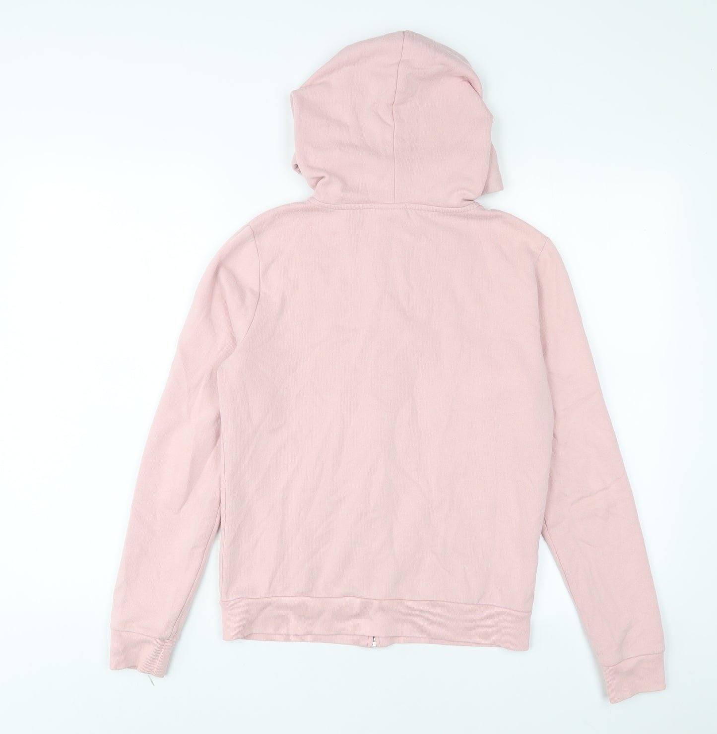PINK Womens Pink Cotton Full Zip Hoodie Size XS Zip - Logo