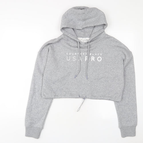 USA Pro Womens Grey Cotton Pullover Hoodie Size 10 Pullover