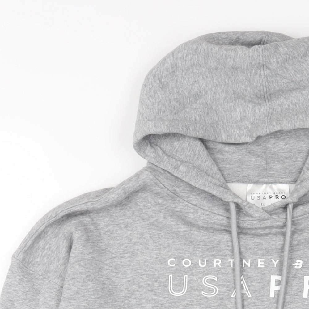 USA Pro Womens Grey Cotton Pullover Hoodie Size 10 Pullover