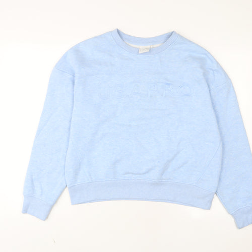 USA Pro Womens Blue Cotton Pullover Sweatshirt Size 14 Pullover - Logo, Embroidered