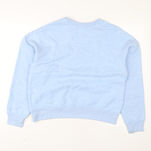 USA Pro Womens Blue Cotton Pullover Sweatshirt Size 14 Pullover - Logo, Embroidered