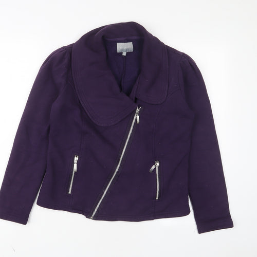 Per Una Womens Purple Cotton Full Zip Sweatshirt Size S Zip - Zip Pockets