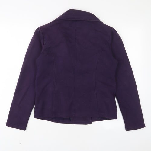 Per Una Womens Purple Cotton Full Zip Sweatshirt Size S Zip - Zip Pockets