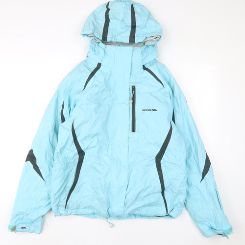 Trespass Womens Blue Ski Jacket Coat Size XL Zip - Logo, Embroidered, Zip pockets