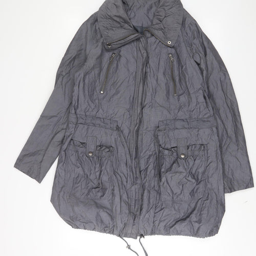 Marks and Spencer Womens Grey Jacket Size 16 Zip - Zip Pockets