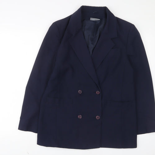 Imagination Womens Blue Jacket Blazer Size 12 Button