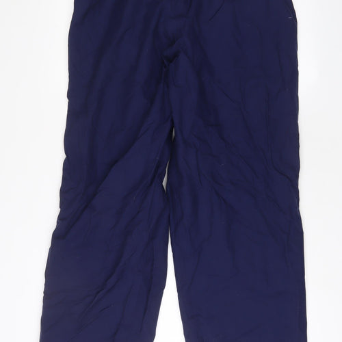 Helly Hansen Mens Blue Polyester Rain Trousers Trousers Size M L31 in Regular Zip - Logo, Embroidered