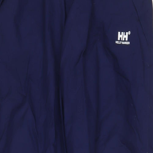 Helly Hansen Mens Blue Polyester Rain Trousers Trousers Size M L31 in Regular Zip - Logo, Embroidered