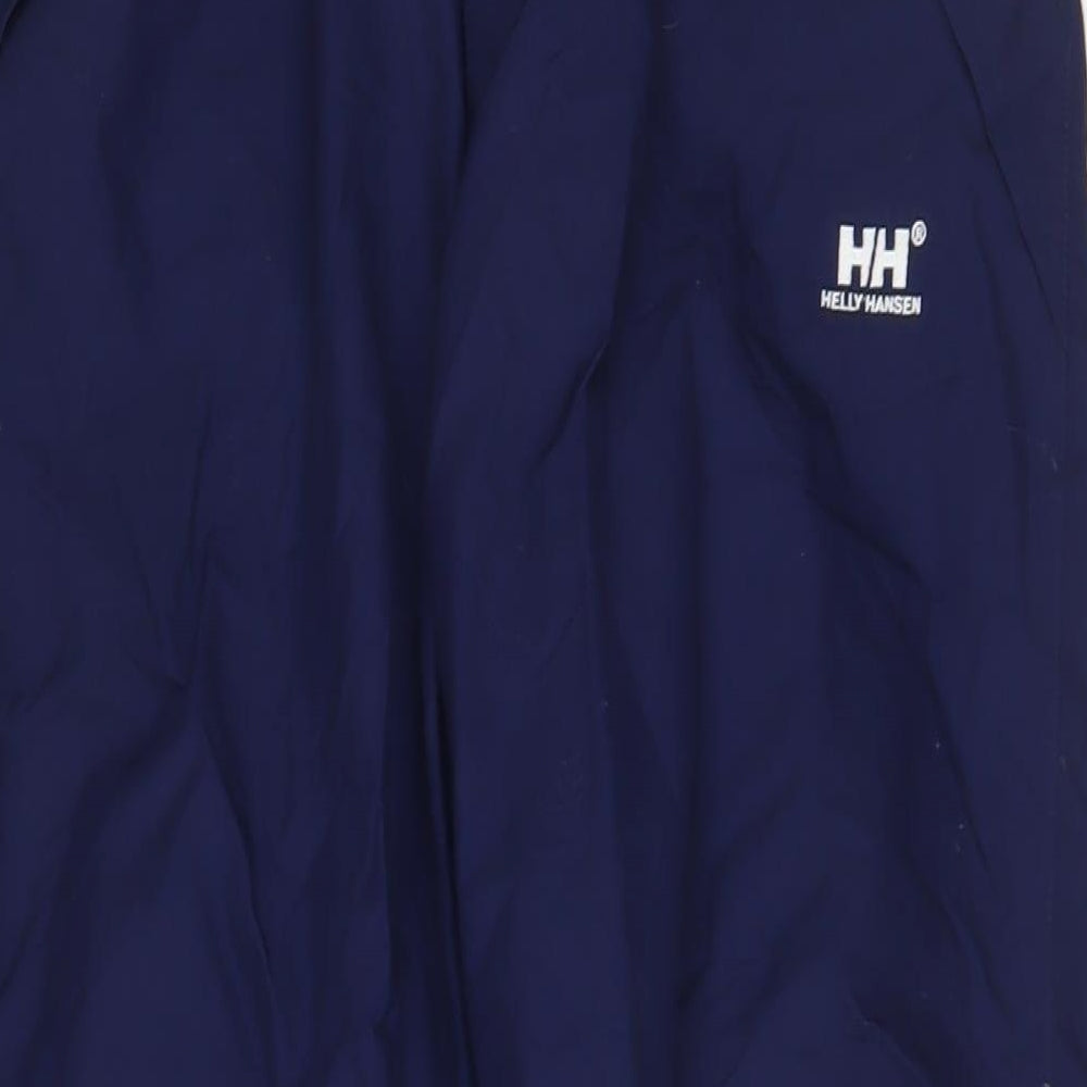 Helly Hansen Mens Blue Polyester Rain Trousers Trousers Size M L31 in Regular Zip - Logo, Embroidered
