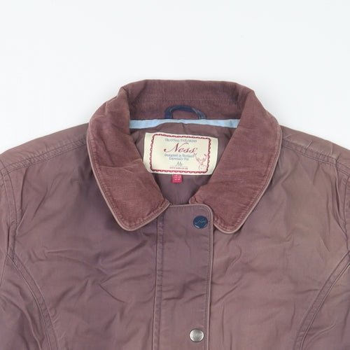Ness Womens Pink Jacket Size 14 Zip - Logo, Embroidered
