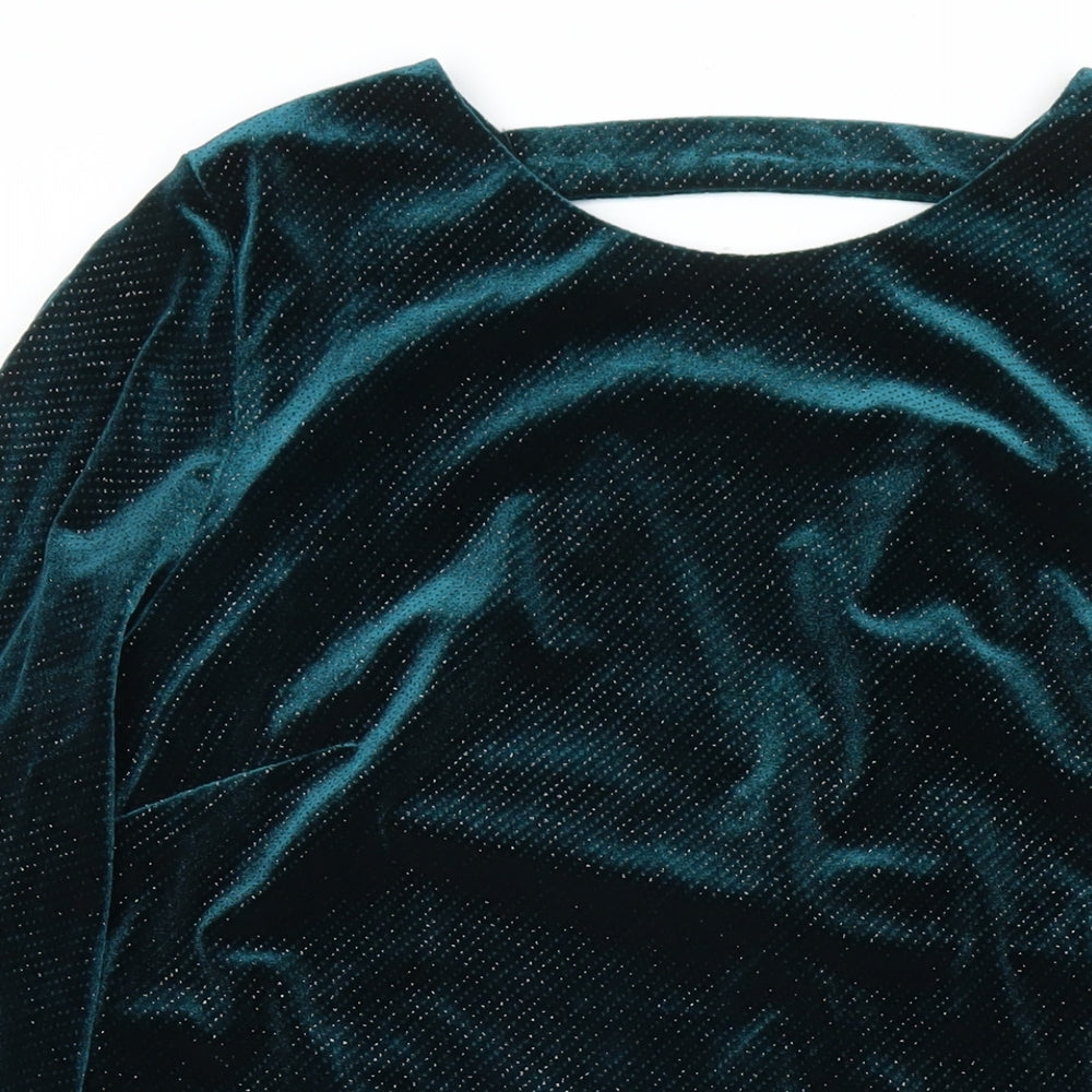 NEXT Womens Blue Polyester A-Line Size 18 Round Neck Pullover