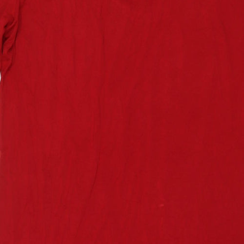 Domiti Womens Red Viscose T-Shirt Dress Size M Round Neck Pullover