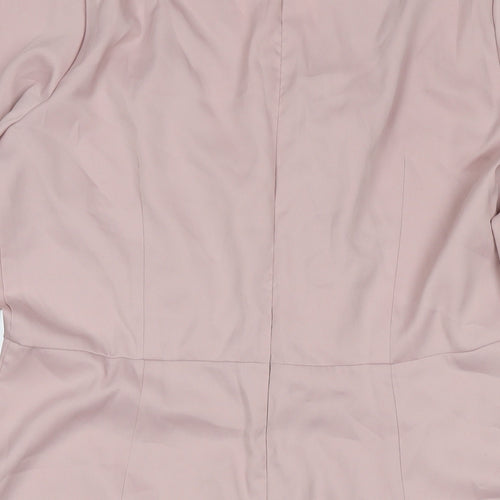 Boohoo Womens Pink Polyester A-Line Size 16 V-Neck Zip